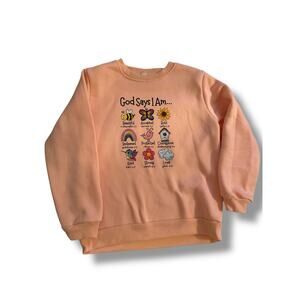 “God Says I Am” Sweatshirt Faith Based Kids Graphic Crewneck